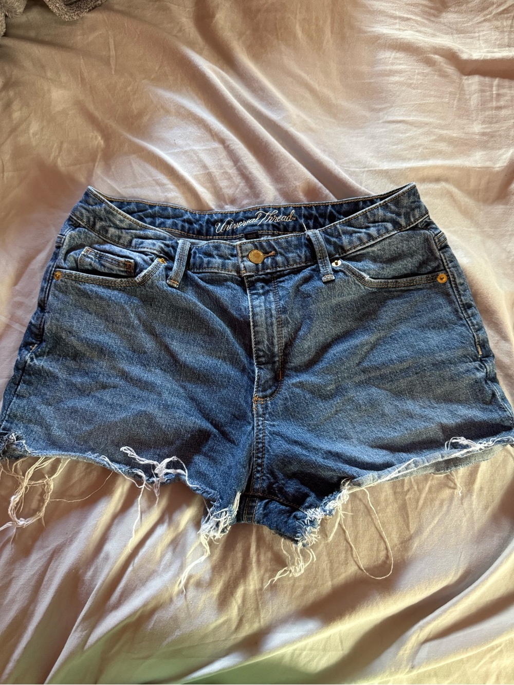 Universal Thread Distressed Dark Blue Denim Cutoff Shorts
